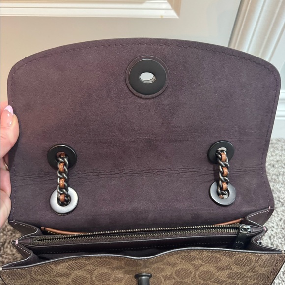 Coach Plum and Tan Shoulder Bag - Picture 3 of 8